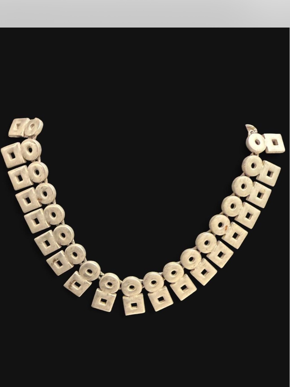 Anne Klein Silver -Tone Geometric Statement Necklace